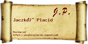 Jaczkó Placid névjegykártya